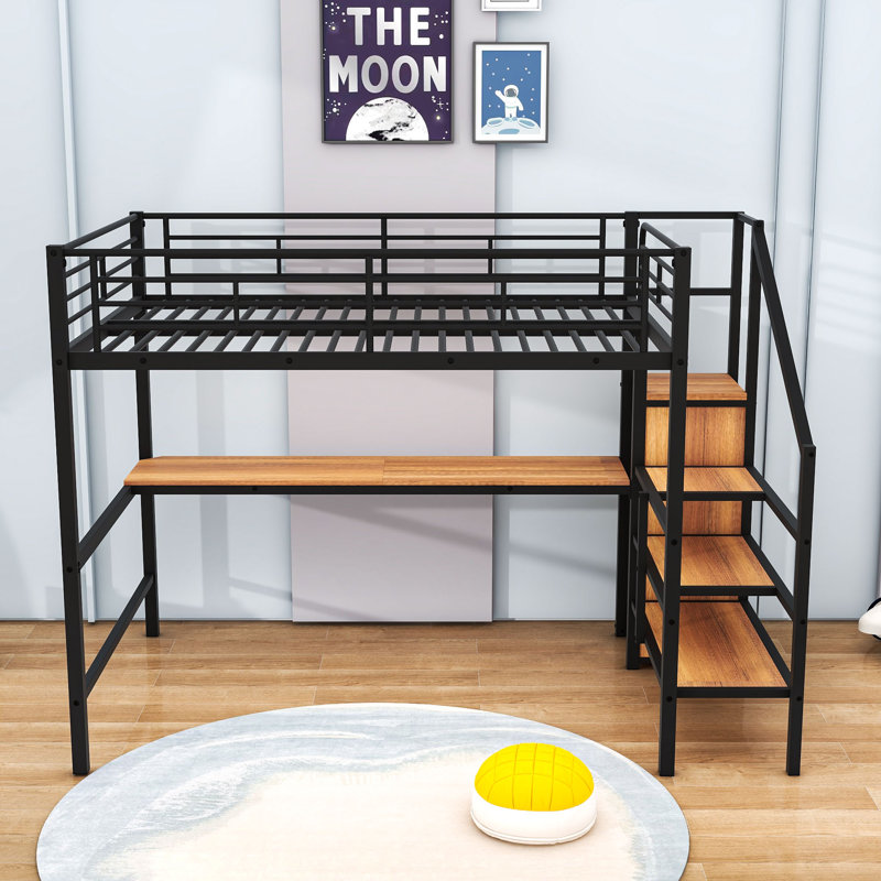 Korin Kids Full Loft Bed, Black