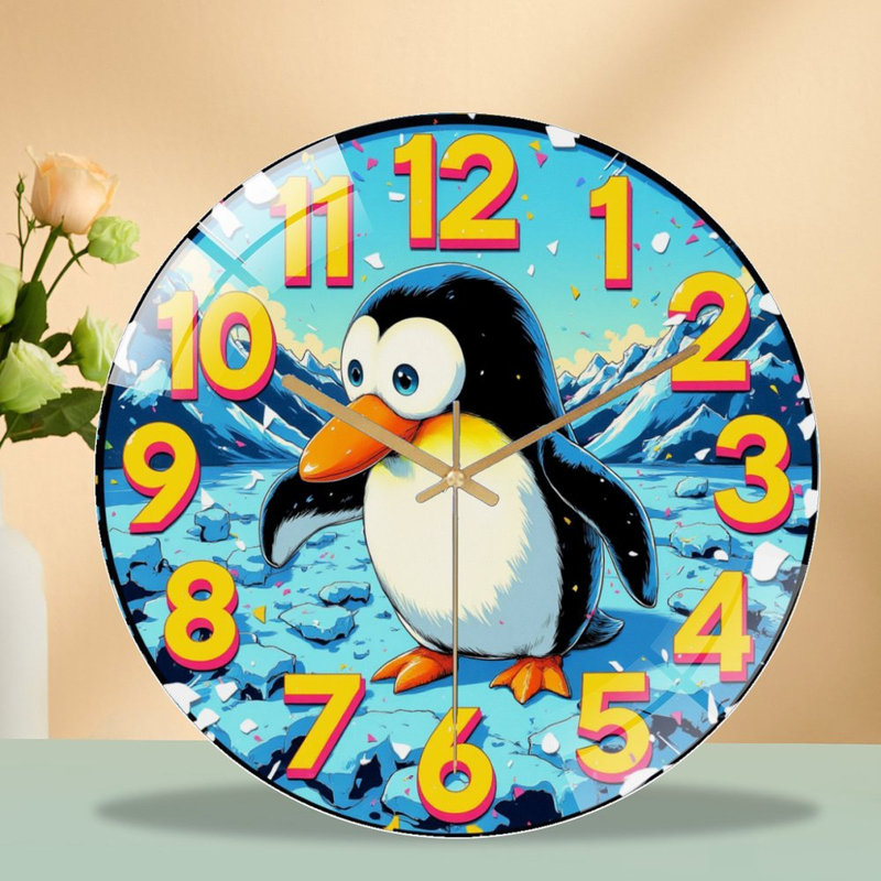 Horloge murale mignonne de pingouin