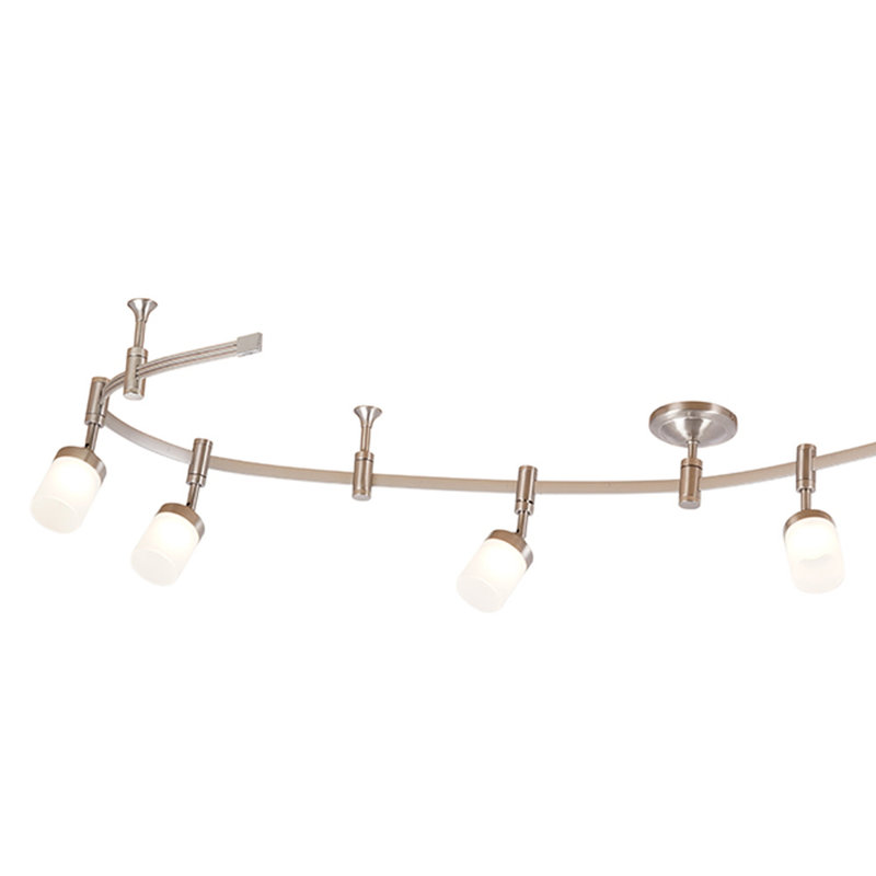 Flex Track 6-Light LED Track, White, Brushed Nickel