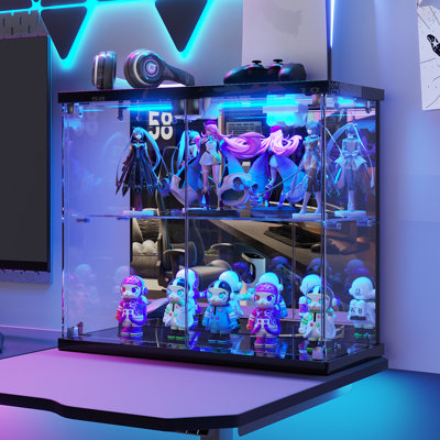 Mini vitrine l 15,7 po avec lumière DEL, vitrine transparente Gless 
