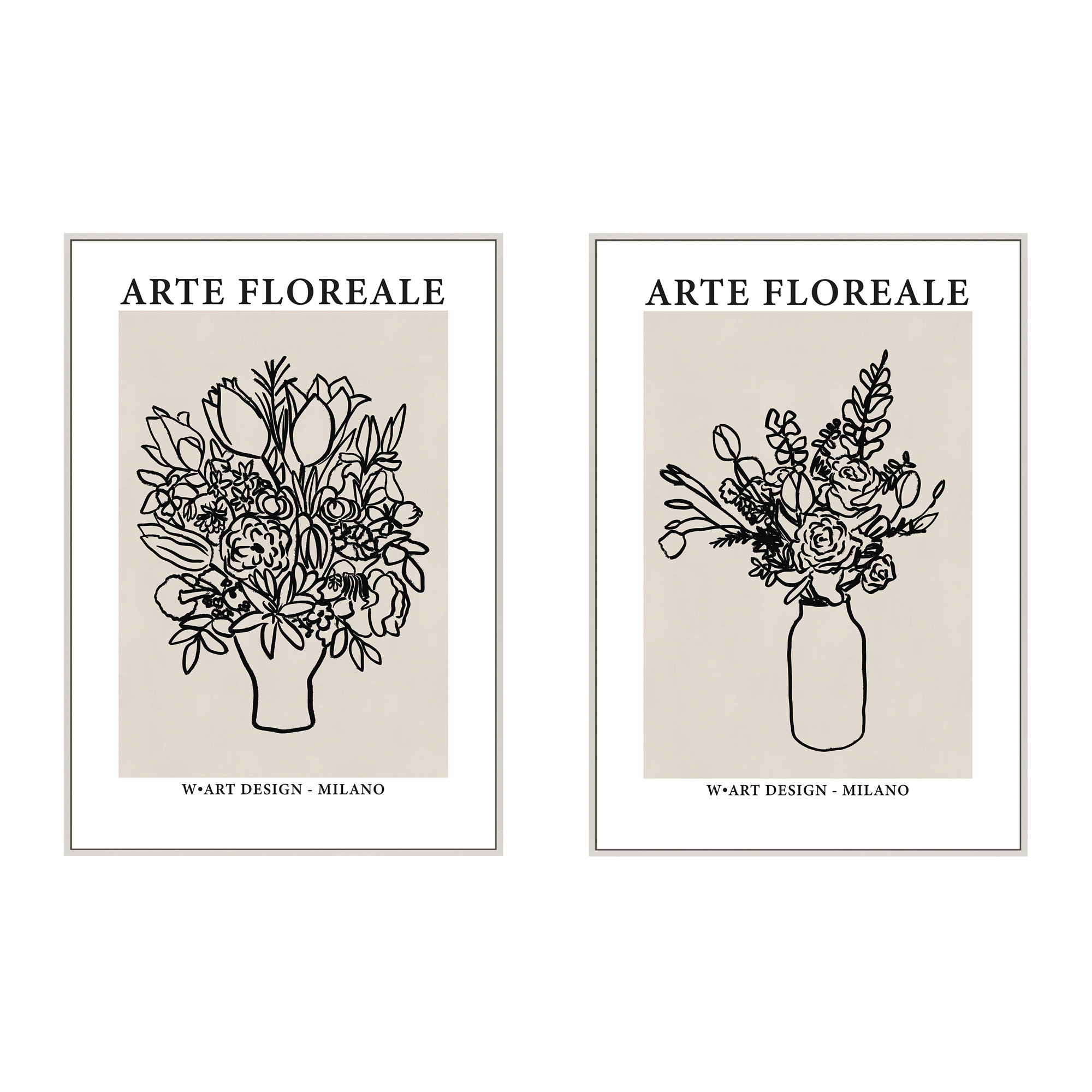 Arte Floreale by Romina Gadler, 30" H x 21" W, White Canvas Framed