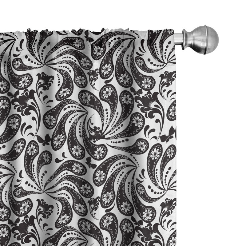 Floral Semi-Sheer Rod Pocket Curtain Panels, 28" x 84"