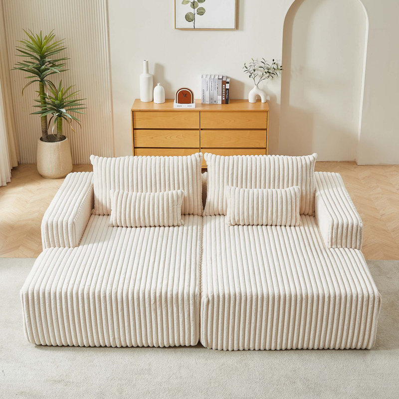 Chaise longue 87 po Bruno, Beige