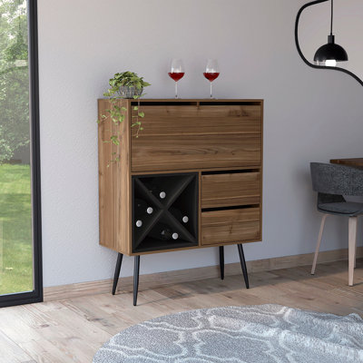 Armoire de bar 4 tiroirs Wengue