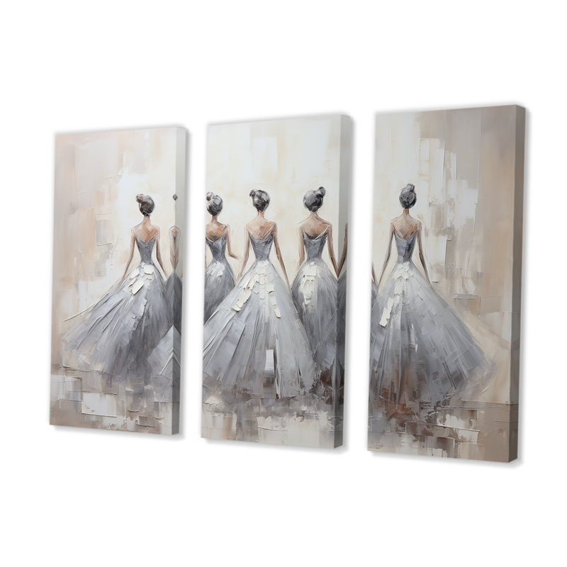 «Contemporary Gray Ballet Dance Symphony IV», ensemble d'art mural de danse, H 28 po x l 36 po