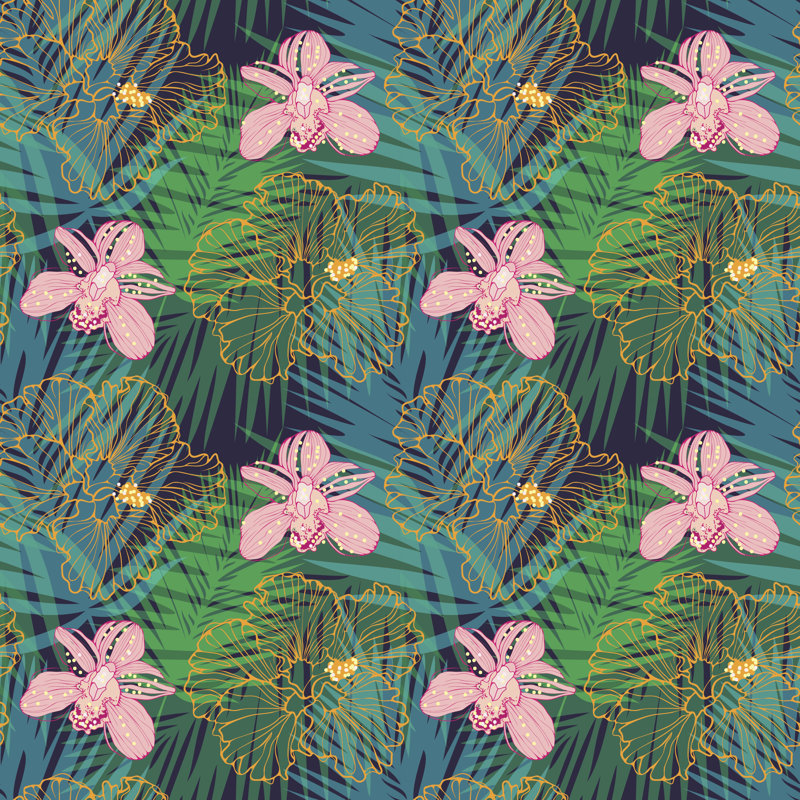 Conejara Tropical Pattern - Wrapped Canvas Print, 51cm H x 51cm W x 3.8cm D