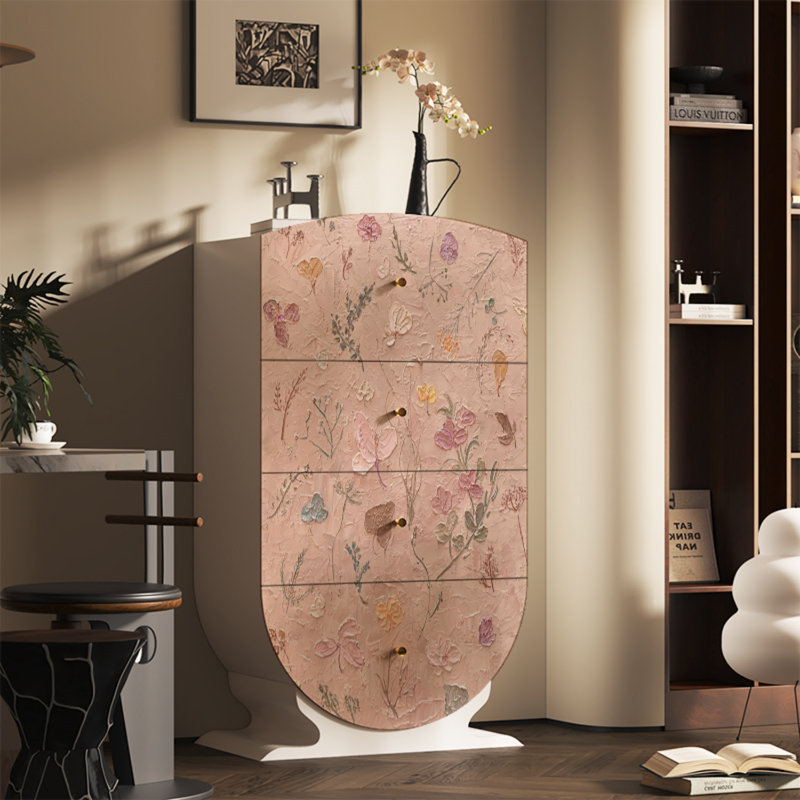 Commode d'appoint 4 tiroirs Modern Light Luxury, Blanc