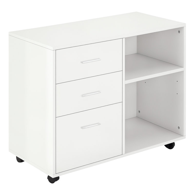 Harty 3 -Drawer Filing Storage Cabinet, White