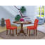 Ensemble de coin repas 3 pièces pour petits espaces comprenant une table de salle à manger ronde avec Dropleaf et 2 chaises rembourrées en tissu Shitake, 42 po x 42 po, noir-242546789-194567321-194567319