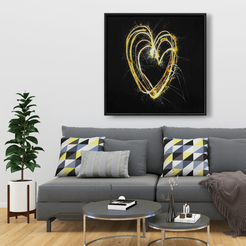 «Fireworks Heart» - décorations sur toile encadrées