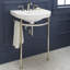 St. George White Vitreous China U-Shaped Console Bathroom Sink with Overflow