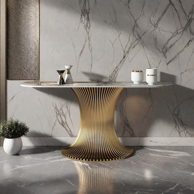 Console Modern Luxury Art, H 33,46 po x l 70,87 po x P 15,75 po, Argent argent