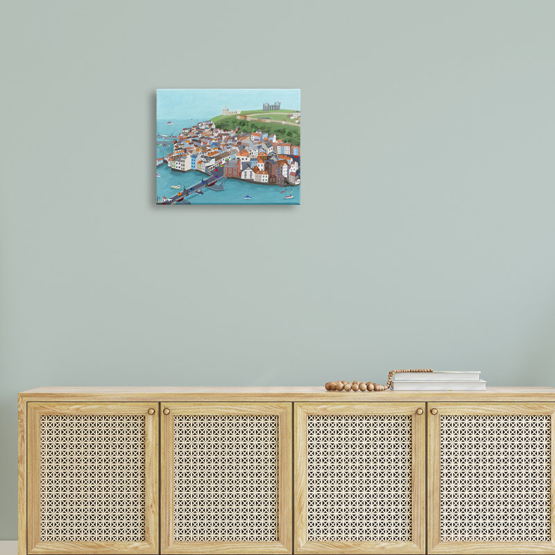 «Beautiful Seaside City Buildings» par Carla Daly - impression, H 16 po x l 20 po x P 1,5 po, Toile tendue