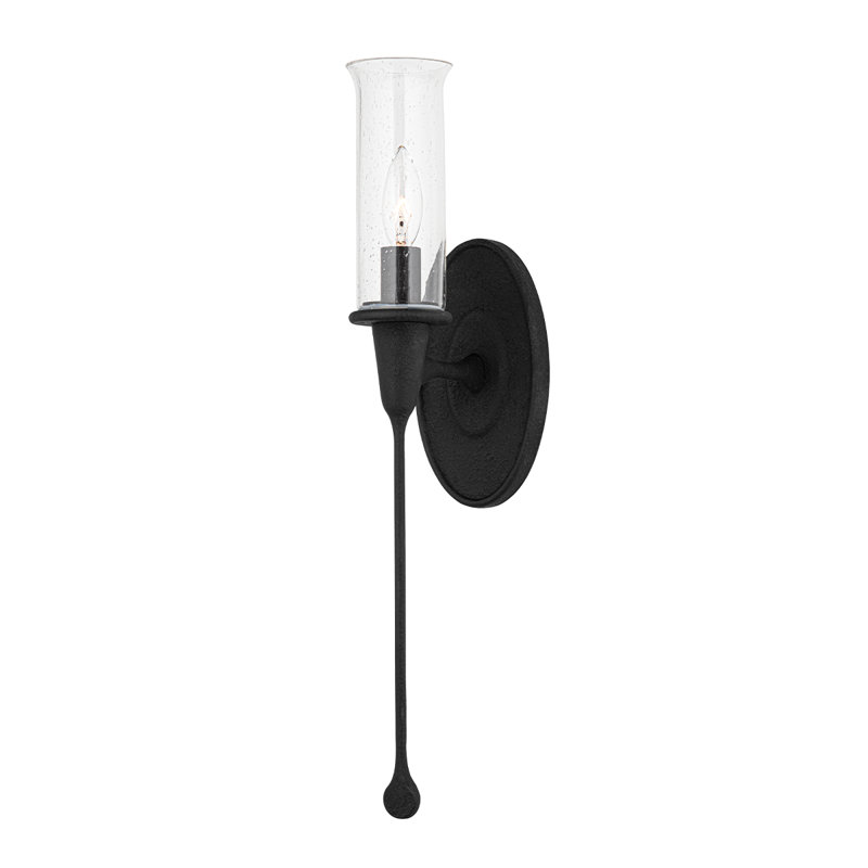 Chisel 1 Light Wall Sconce, Black Iron