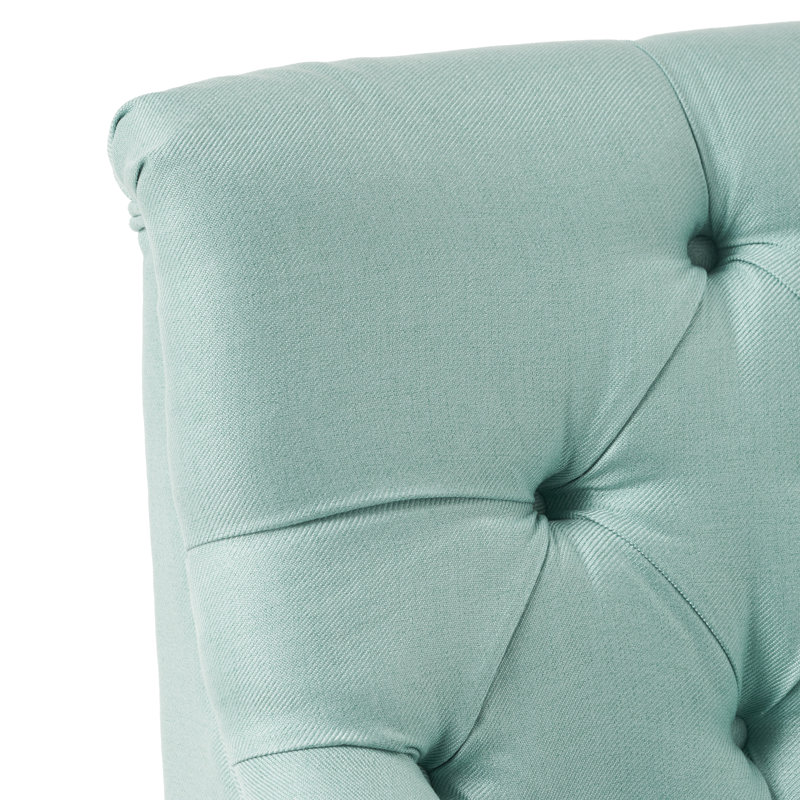 Nashell Upholstered 44.25'' Reception Loveseat, Light Blue