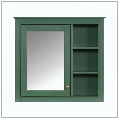 Wall Mounted Medicine Cabinet Mirror 3 Open Shelves