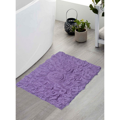 Schoenberger Floral Design Cotton Bath Rug