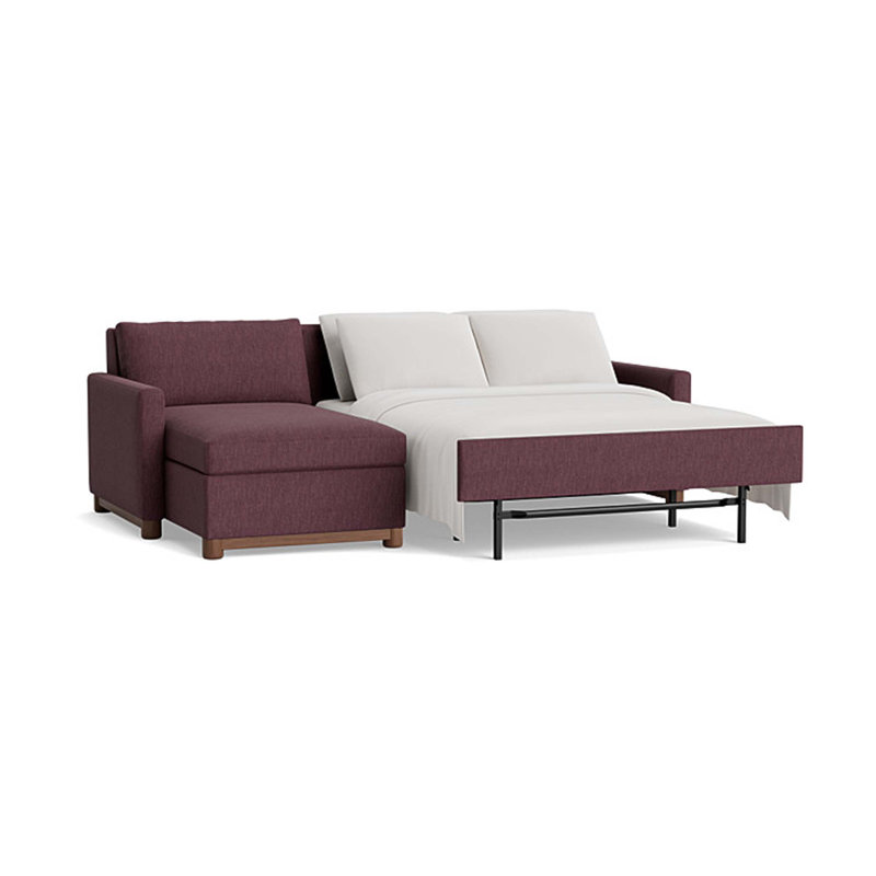 Reve Sofa with Chaise (with Storage), Chaise On Left, Performance Weave - Aubergine
