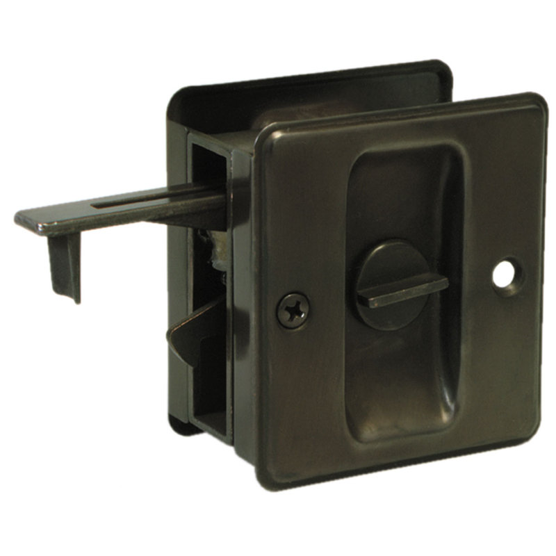 Poignée de porte coulissante Ives, Bronze satiné oxydé