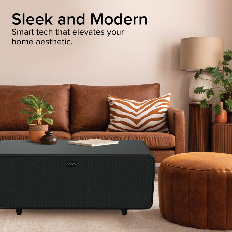 Black Rectangular Metal and Acrylic Coffee Table with Storage