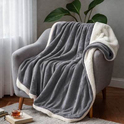 Couverture réversible en fausse fourrure et sherpa Cozy