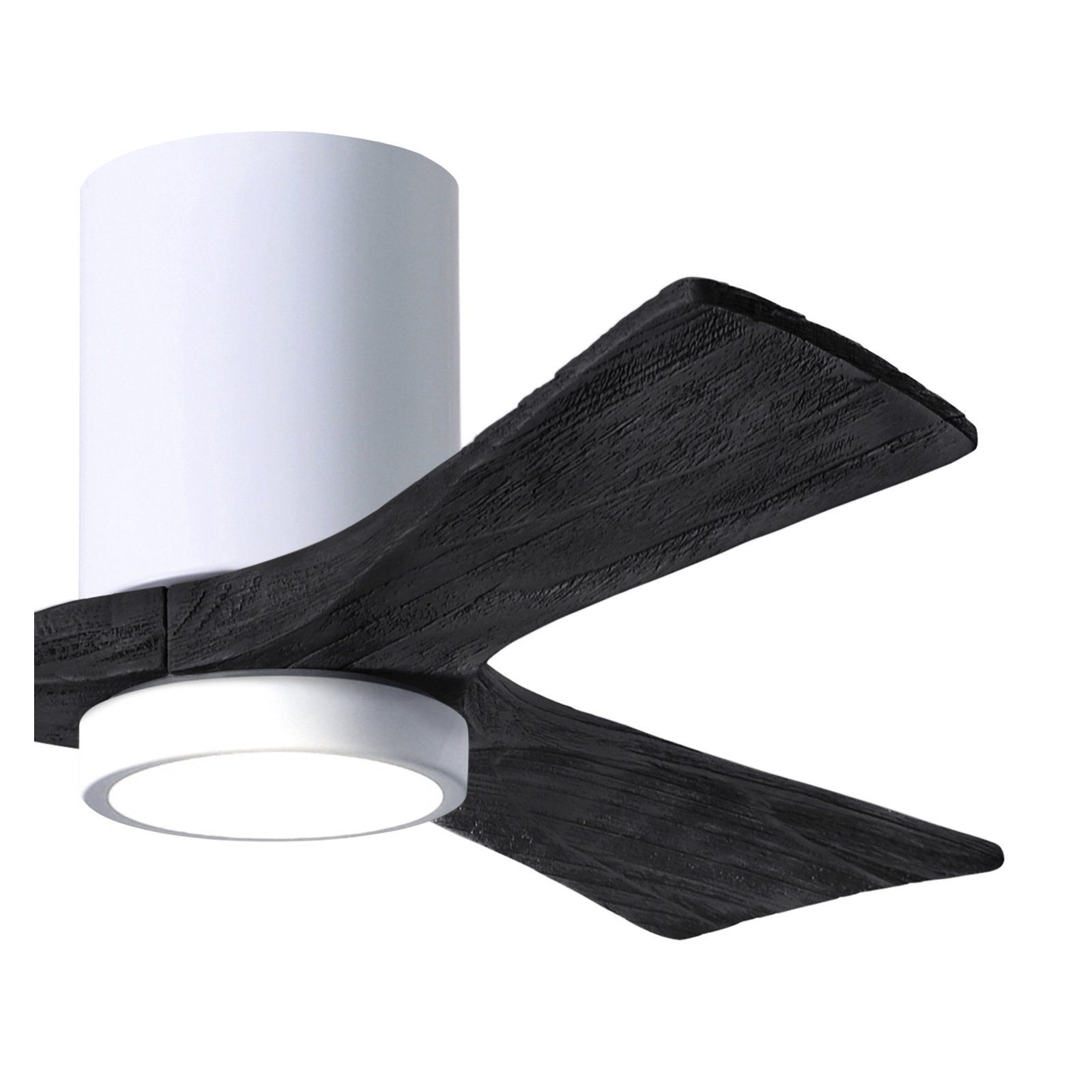 Olivier 3 Blade Ceiling Fan with LED Light Kit, Gloss White, Matte Black, 42"