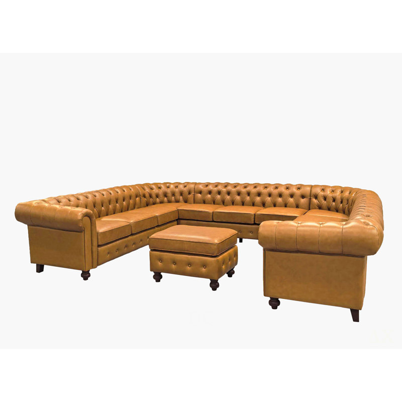 Canapé modulaire en cuir Chesterfield, Ginger Faux Leather