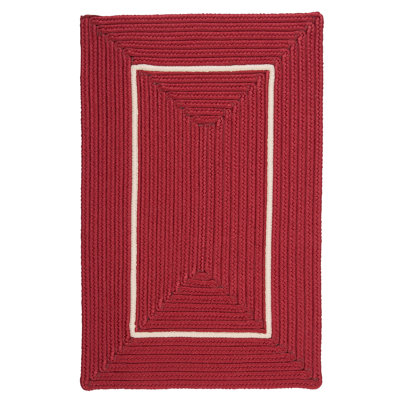 Otis Chevron Braided Red Area Rug