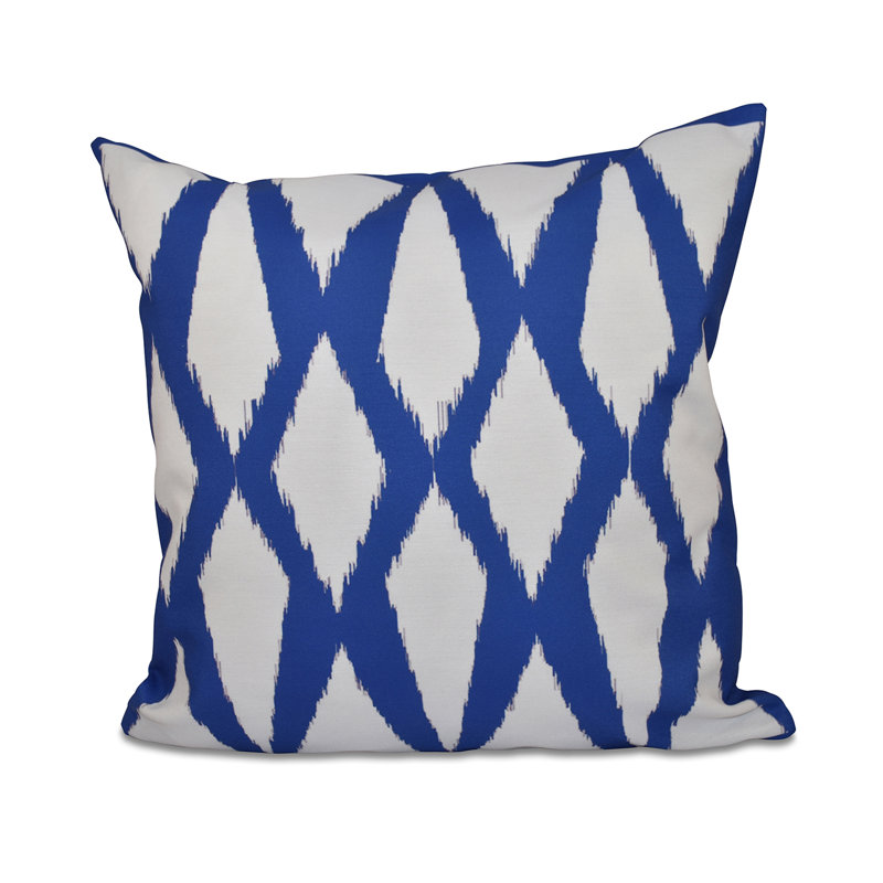 Ikat Reversible Throw Pillow, Dazzling Blue, 20" x 20"