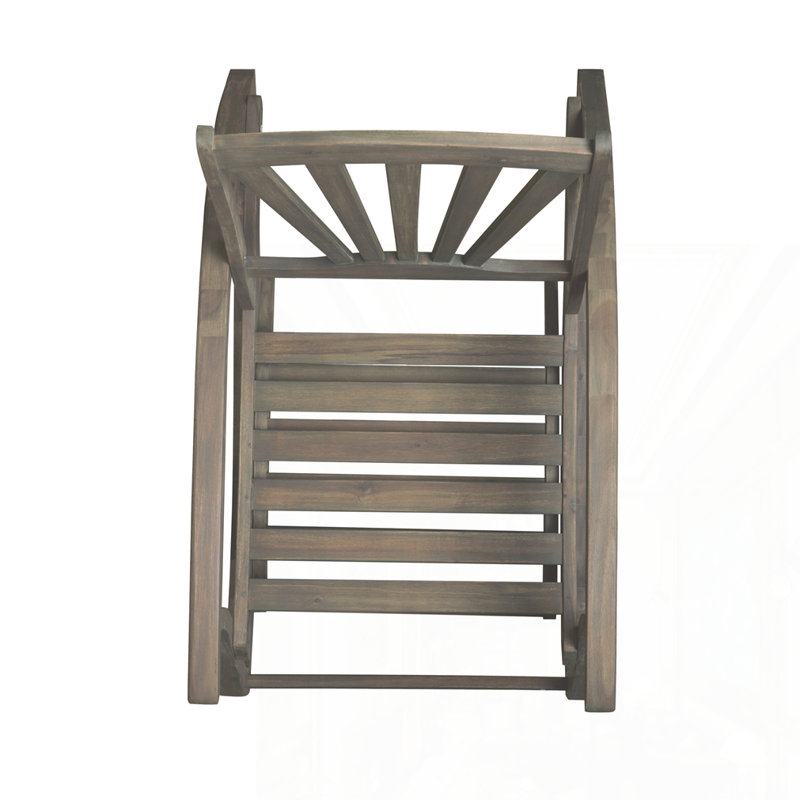 Chaise berçante d'extérieur en bois d'acacia, Gris