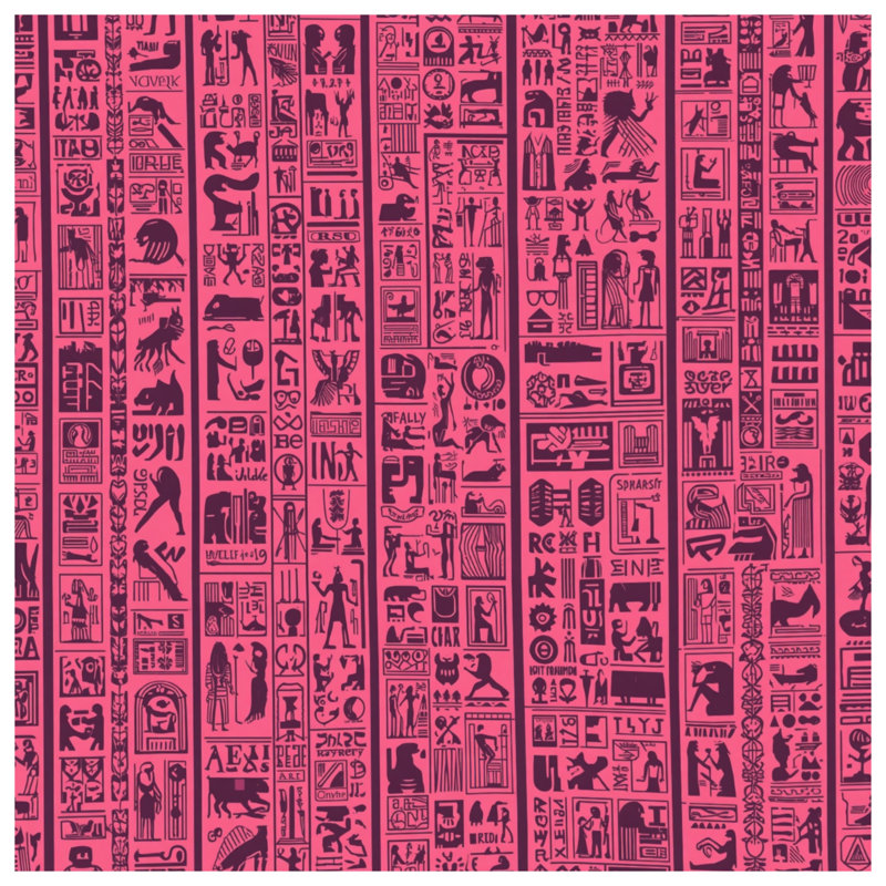 Pink Hieroglyphic Symbols Comforter, Twin Extra Long