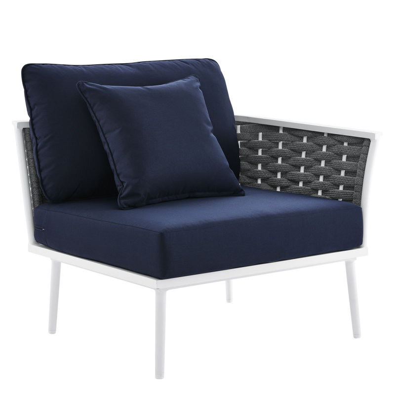 Modway Stance Outdoor Patio Aluminum Outdoor Patio Aluminum Large Sectional Sofa, Navy