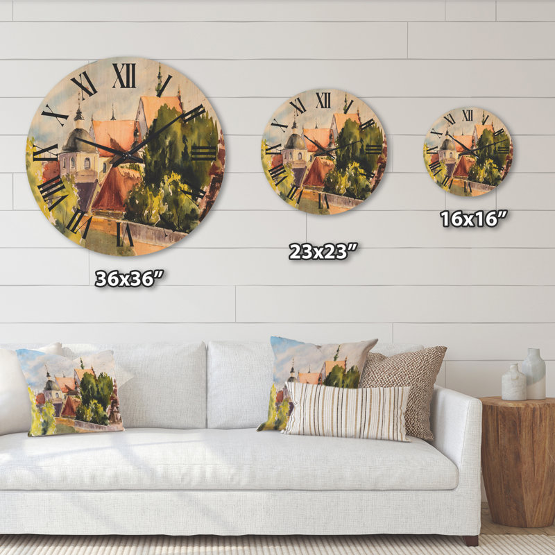 Vue de la vieille horloge murale en bois, Très grand