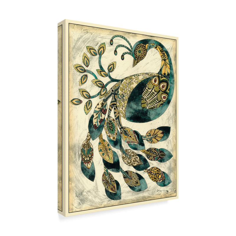 « royal peacock ii », reproduction sur toile tendue, H 19 po x l 14 po x P 2 po