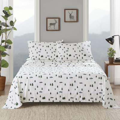 Drap-housse 4 pièces pour lit très grand multicolore 100% flanelle de coton brossé des deux côtés, drap-housse entièrement élastique