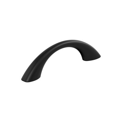 Vaile 3 inch (76mm) Center-to-Center Matte Black Cabinet Pull - 10 Pack