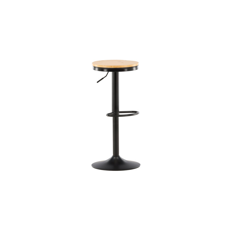 Batdorf Solid Wood Adjustable Height Bar Stool with Steel Frame
