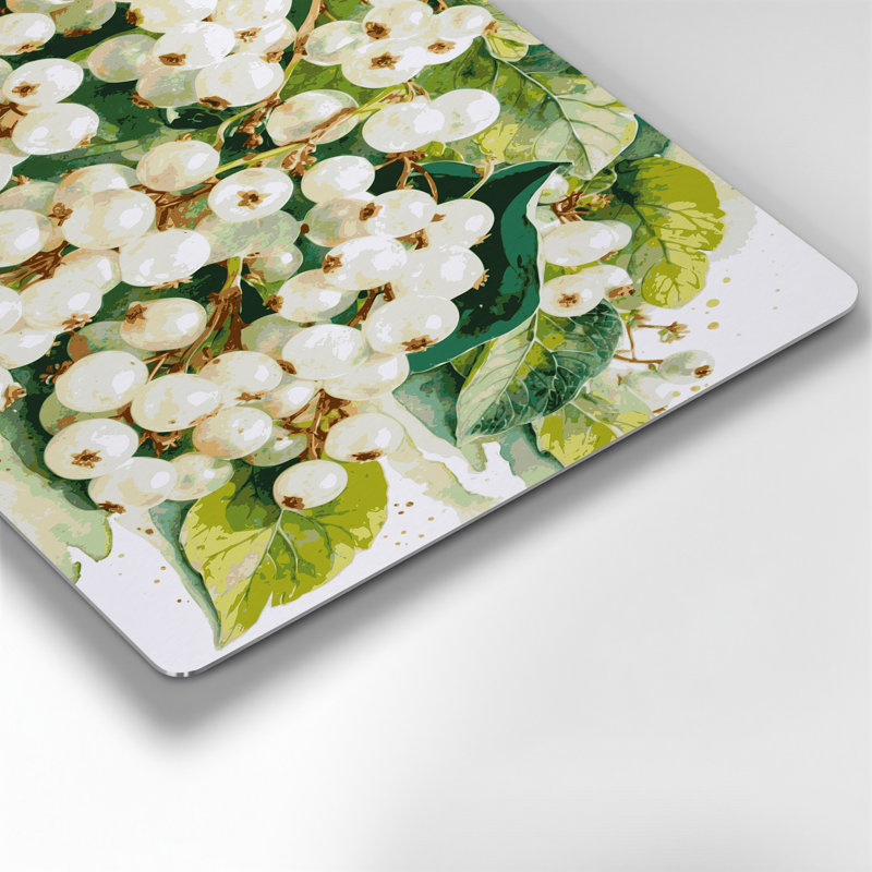 Art mural en métal beige fruit groseille, H 11 po x l 14 po