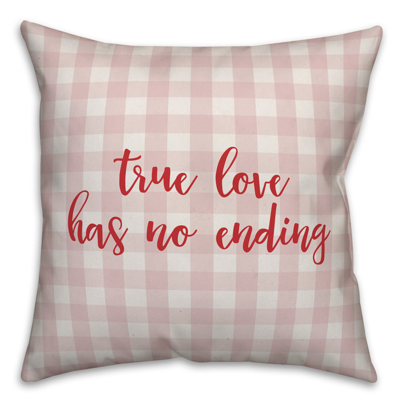  Coussin True Love Has No Ending, Coussin décoratif, Rose / rouge