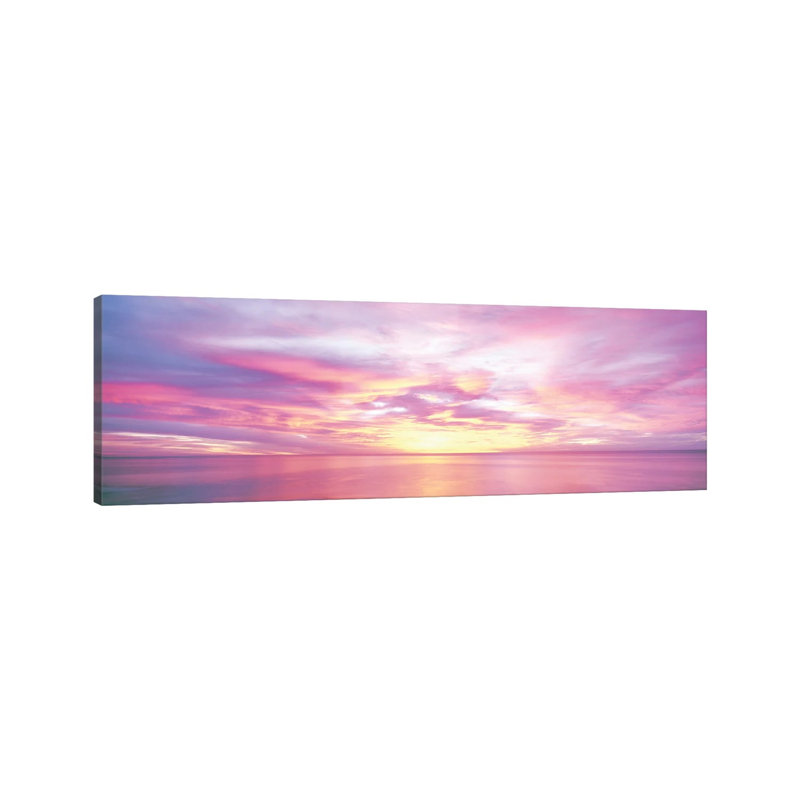 Sunrise Over Sea Of Cortez, El Cardonal, Baja California Sur, Mexico - Wrapped Canvas Panoramic Print