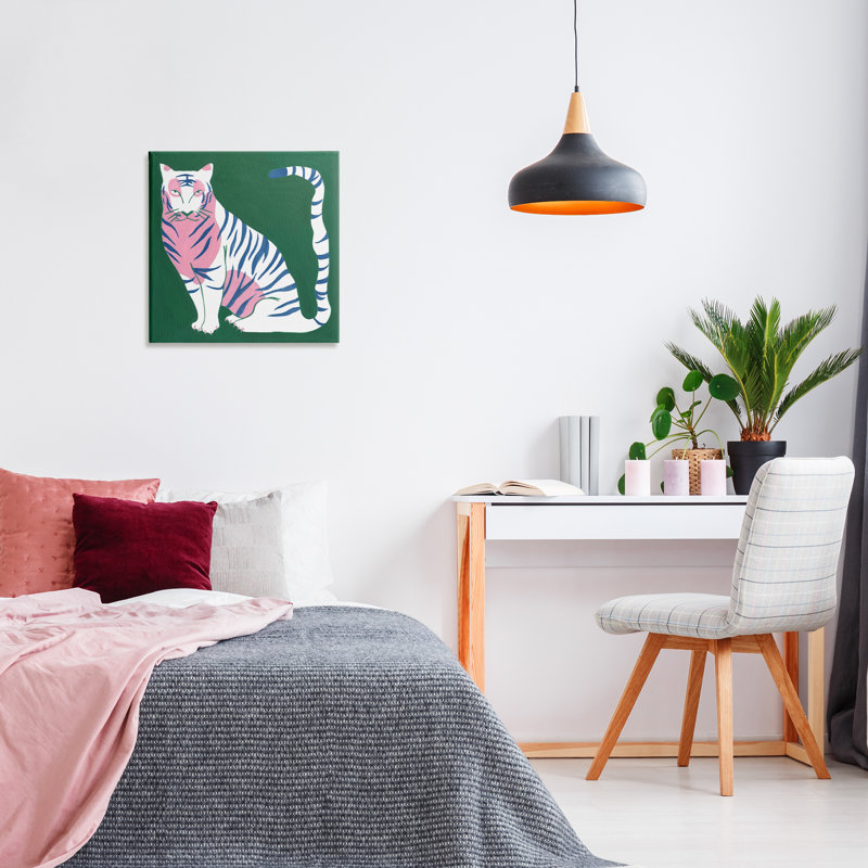 Tigre féroce moderne, conception par Melissa Wang, H 24 po x l 24 po