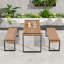 Ensemble repas d'extérieur 3 pièces avec table de patio et 2 bancs pour l'intérieur et l'extérieur