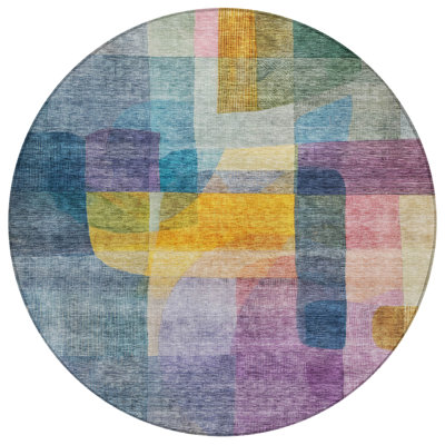 Kyra Blue Washable Indoor-Outdoor Rug - 