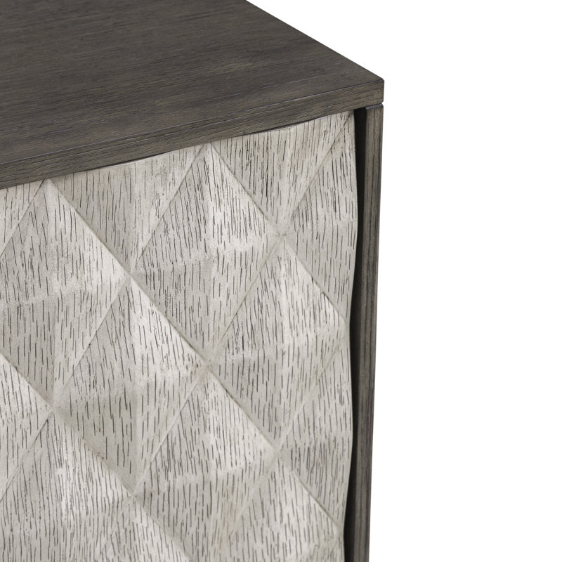 Prism 82'' Gray and Brown Media Console with Cabinets