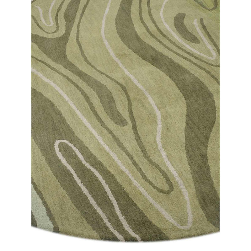 Dalvey HAND TUFTED WOOL ECO-FRIENDLY AREA RUGS - Round | Green Color | Abstract Design | Area rugs for living room, bedrroom