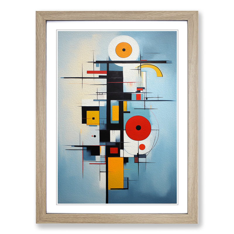 Bauhaus Expressionism Art - Framed Print, Oak Framed, 34cm H x 25cm W