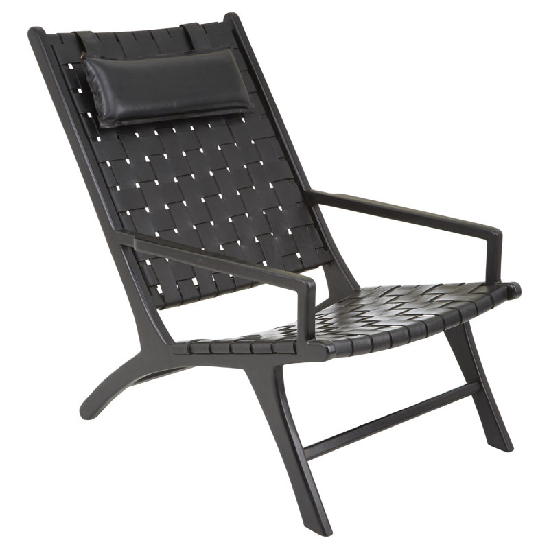 Pamella Leather Armchair, Black