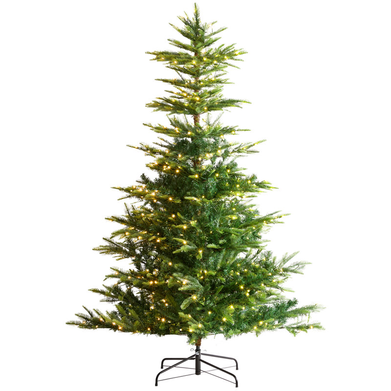 Arbre de Noël artificiel 6,5 pi avec 350 DEL blanches et 900 pointes