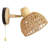 Rattan Wall Sconce Light with Pull Chain Switch