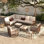 Ensemble de conversation pour 8 personnes avec coussins Corringham